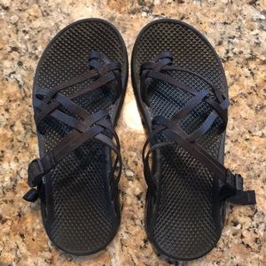 Chaco black slip on sandals